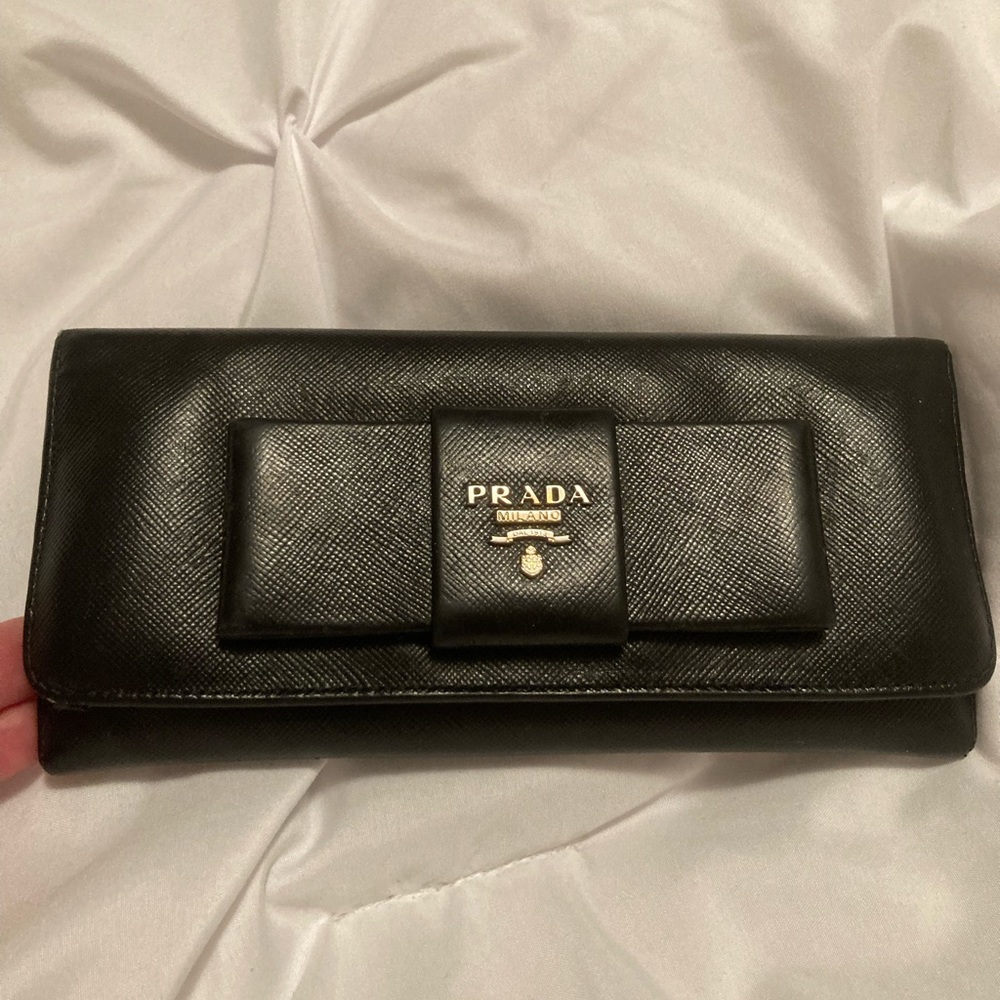 Prada bow long wallet
